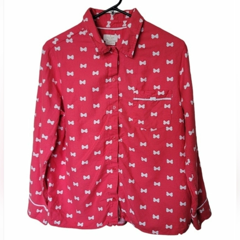 Kate Spade Hydrangea Night Shirt Button Front Womens Pink Sz M pajama